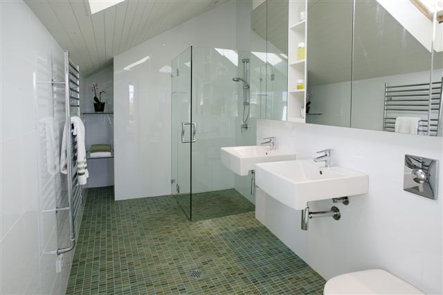 completed shower room.